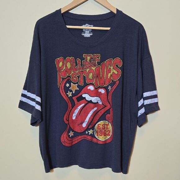 The Rolling Stones Band Graphic Tee T Shirt 2X Tounge and Lips Logo Hot Lips - Picture 1 of 6